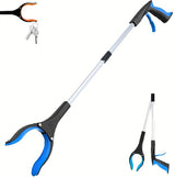 32" Foldable Grabber Reacher Tool for Elderly with 360° Magnetic Swivel Clip