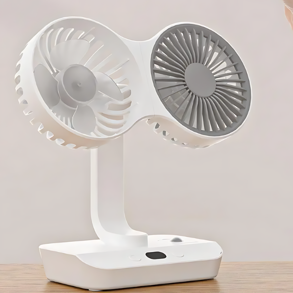 Mini Portable 360 Rotation Dual Table Fan