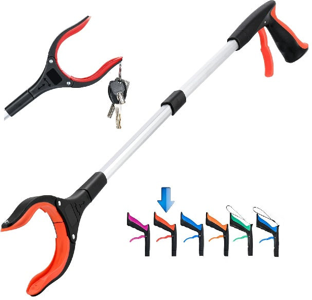 32" Foldable Grabber Reacher Tool for Elderly with 360° Magnetic Swivel Clip